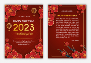 Thiết kế thiệp chúc mừng năm mới ngân hàng Vietcombank