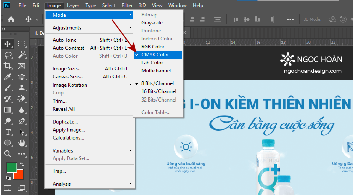 Cách chuyển hệ màu RGB và CMYK trong Photoshop