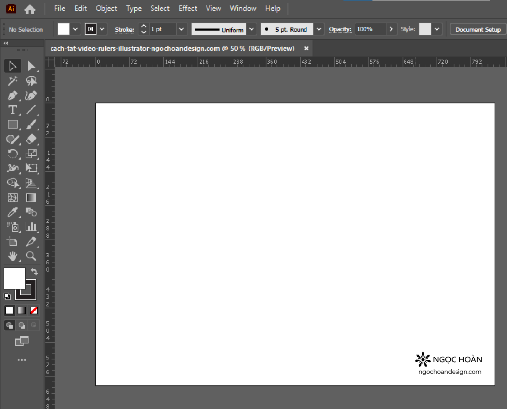Cách tắt thước kẻ xanh cạnh Artboard trong Ai (illustrator) nhanh chóng