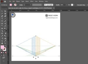 cách tắt đường lưới phối cảnh 3D trong illustrator Perspective Grid Tool