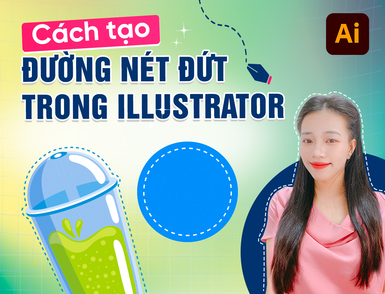 Cách vẽ đường nét đứt trong Illustrator (AI) đơn giản nhất