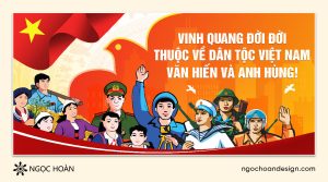 Pano cổ động chào mừng đại hội Đảng, đoàn kết toàn dân tộc đẹp