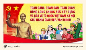 Pano cổ động chào mừng đại hội Đảng, tranh tuyên truyền đoàn kết toàn dân tộc đẹp